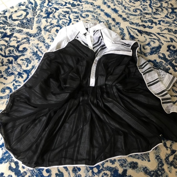 Zac Posen Organdy Stripe Black White Dress $1290! - Picture 14 of 14
